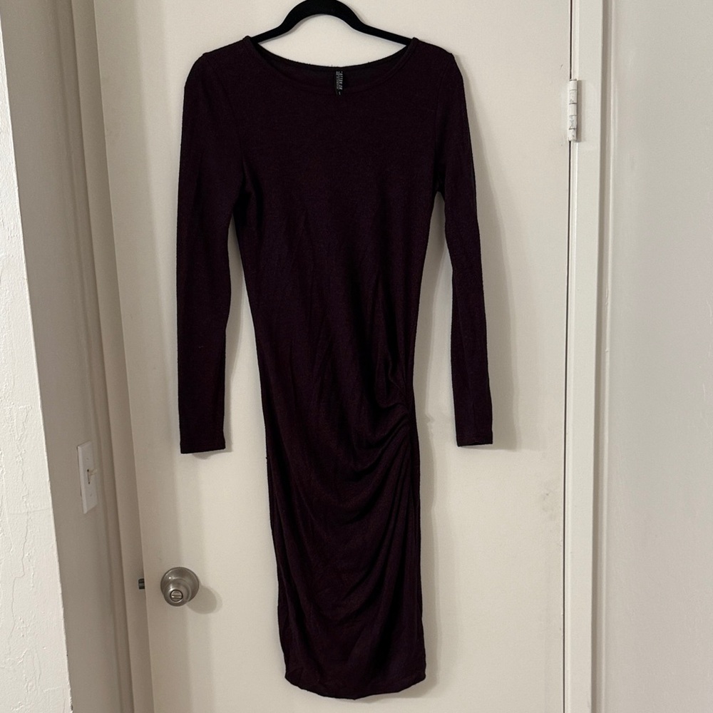 Cotton On Dark Burgundy Long Sleeve Dress